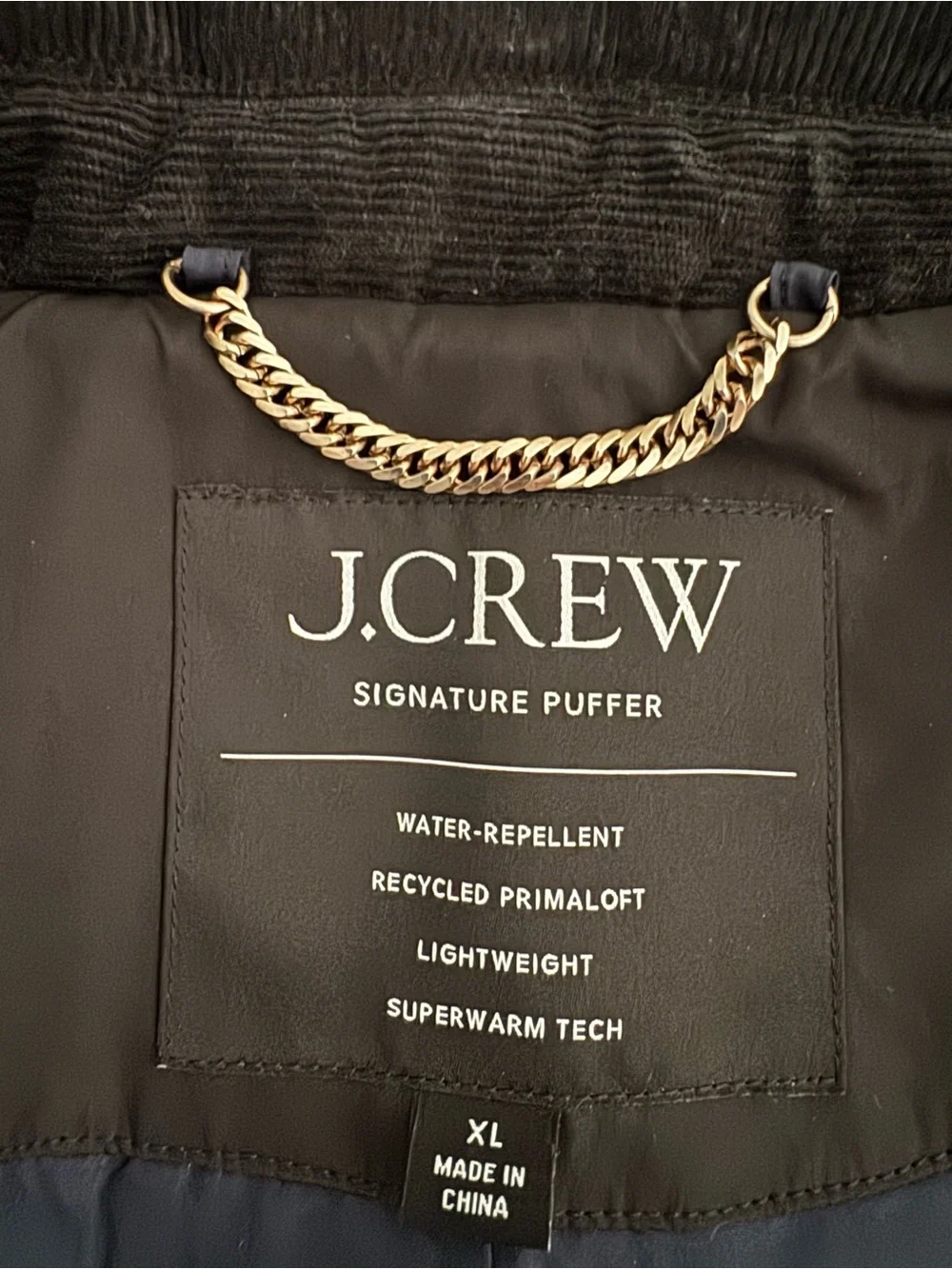 J. Crew Signature Puffer Vest Black XL